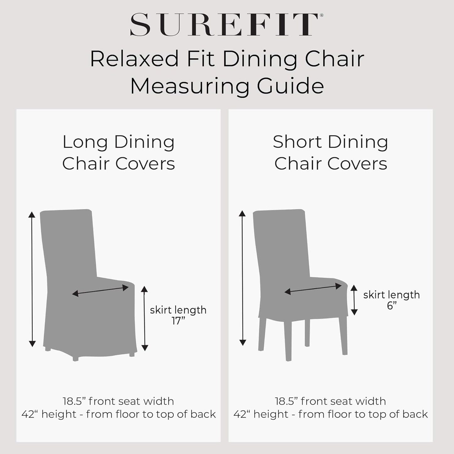 SureFit Scroll Dining Chair Slipcover - Long Skirt and Back Ties, Full Length Relaxed Fit High Back Chair Cover