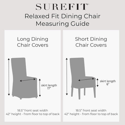 SureFit Scroll Dining Chair Slipcover - Long Skirt and Back Ties, Full Length Relaxed Fit High Back Chair Cover