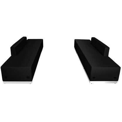 Flash Furniture HERCULES Alon Series Black LeatherSoft Reception Configuration, 6 Pieces