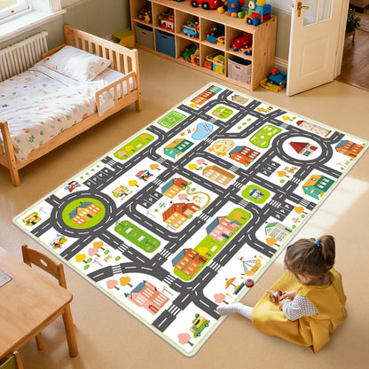 31' 47' 31"x47") Kids Rug x Car Rug Play Mat for Track Toys, Road Rugs for Kids, Area Rugs Soft Non Slip Fun Car Carpet
