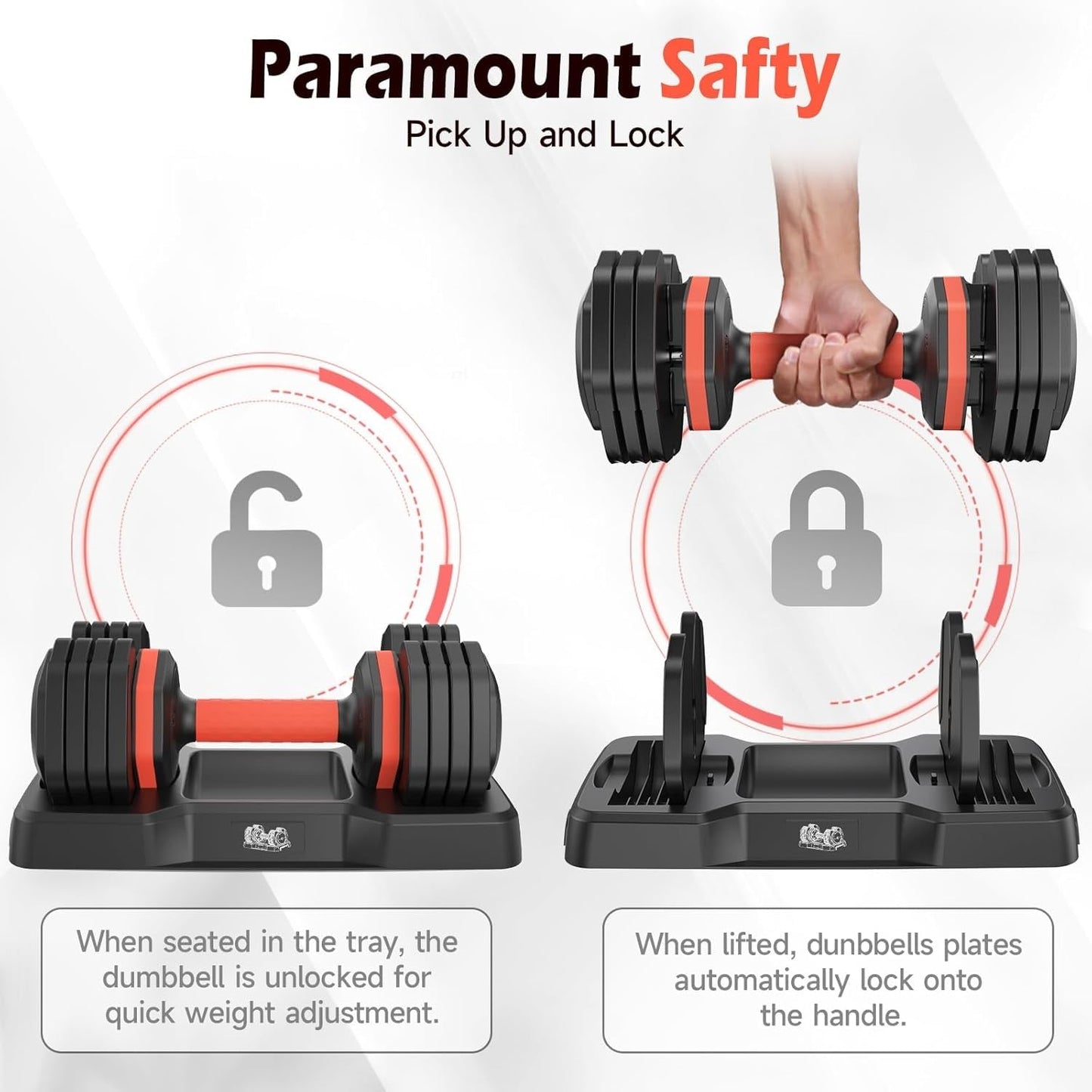 25LB 55LB Adjustable Dumbbells Set, 5LB to 25LB Dumbbell Pair,15LB to 55LB Weight Set of 2, Home Gym 50lbs/110lbs, Anti-Slip Handle for Exercise Equipment