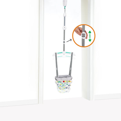 Bright Starts Playful Parade Door Jumper for Baby with Adjustable Strap, 6 Months and Up, Max Weight 26 lbs