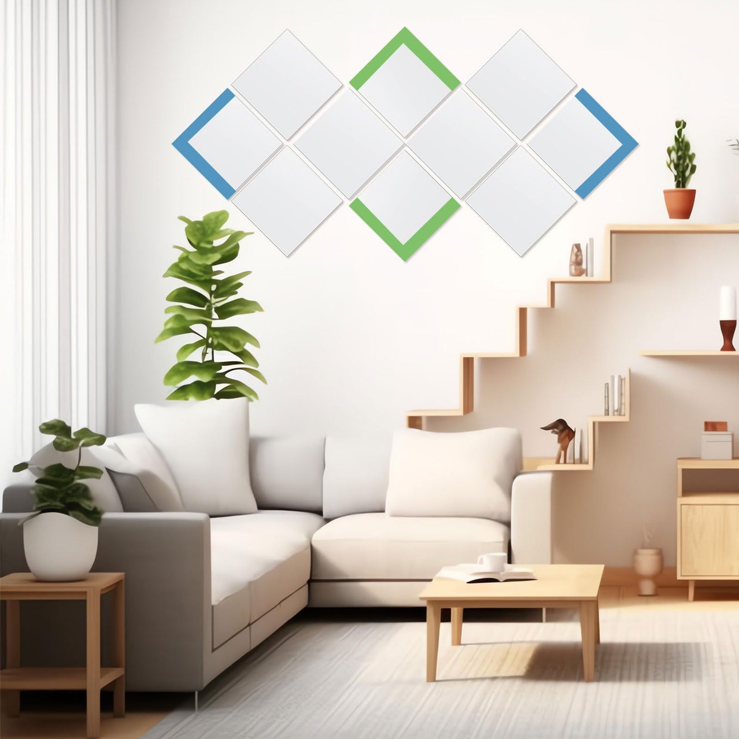 Soaoo 30 Pcs Square Glass Mirror Tiles 6 Inch Square Mirror Mosaic Panels Glass Tile Craft for DIY Crafts Projects Supplies Decoration Centerpieces Home Wall Table Ceiling Decor