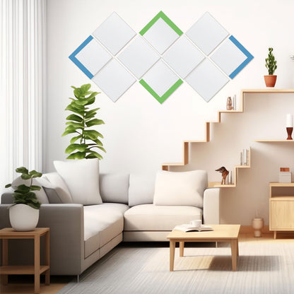Soaoo 30 Pcs Square Glass Mirror Tiles 6 Inch Square Mirror Mosaic Panels Glass Tile Craft for DIY Crafts Projects Supplies Decoration Centerpieces Home Wall Table Ceiling Decor