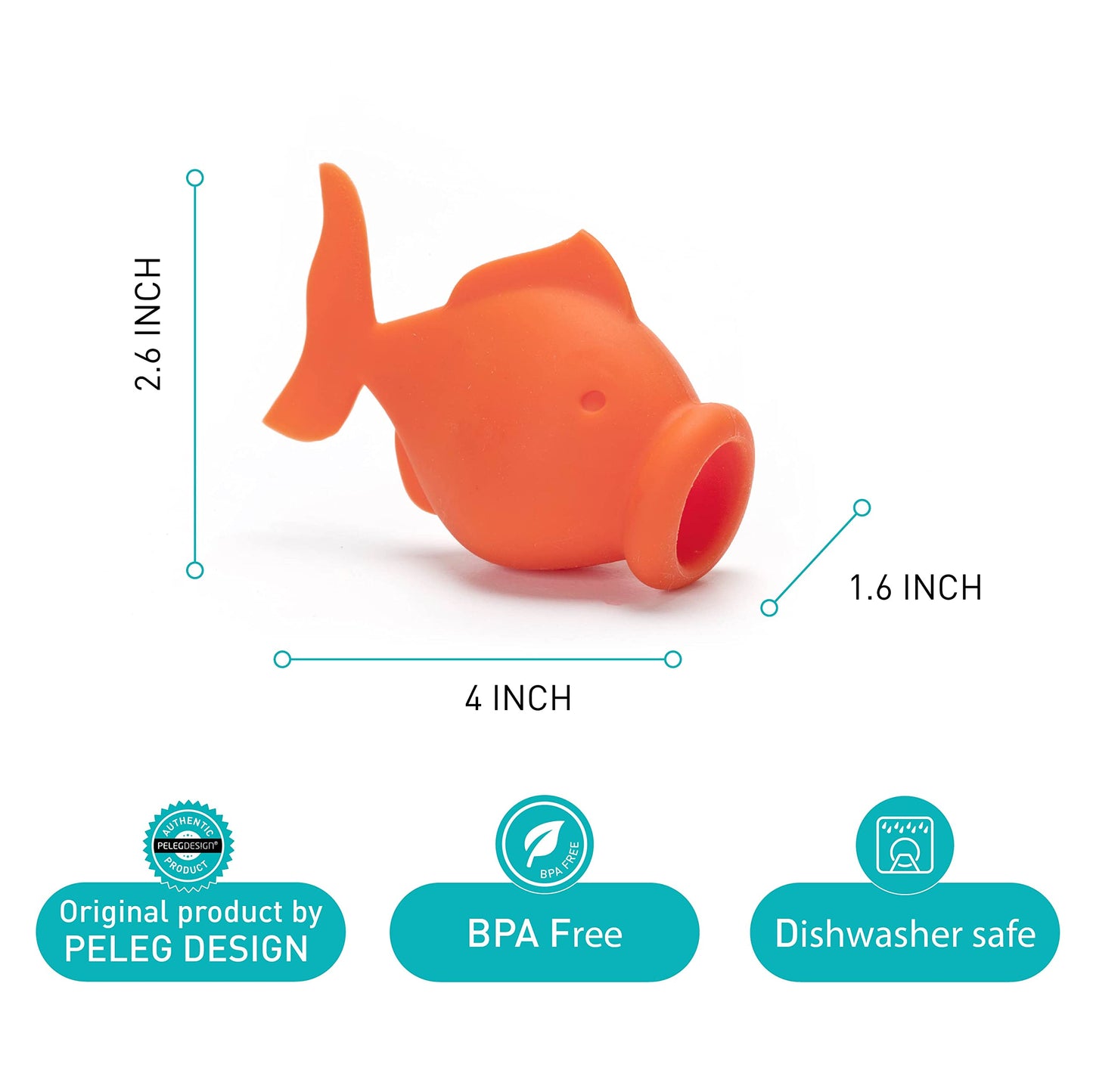 Peleg Design Egg Separator for Raw Eggs – Silicone Egg Yolk and White Separator, YolkFish Lips Swallow Release – Cute Kitchen Tool Gadget for Cooking/Baking