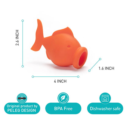 Peleg Design Egg Separator for Raw Eggs – Silicone Egg Yolk and White Separator, YolkFish Lips Swallow Release – Cute Kitchen Tool Gadget for Cooking/Baking