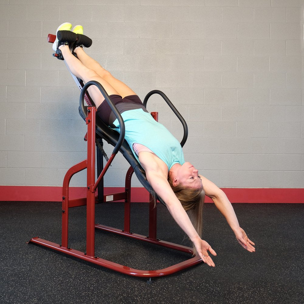 Body-Solid (GINV50 Inversion Table - Heavy-Duty Steel Frame with Thick Padding for Back Pain Relief, Ergonomic Ankle Adjustment, Home and Rehab Use