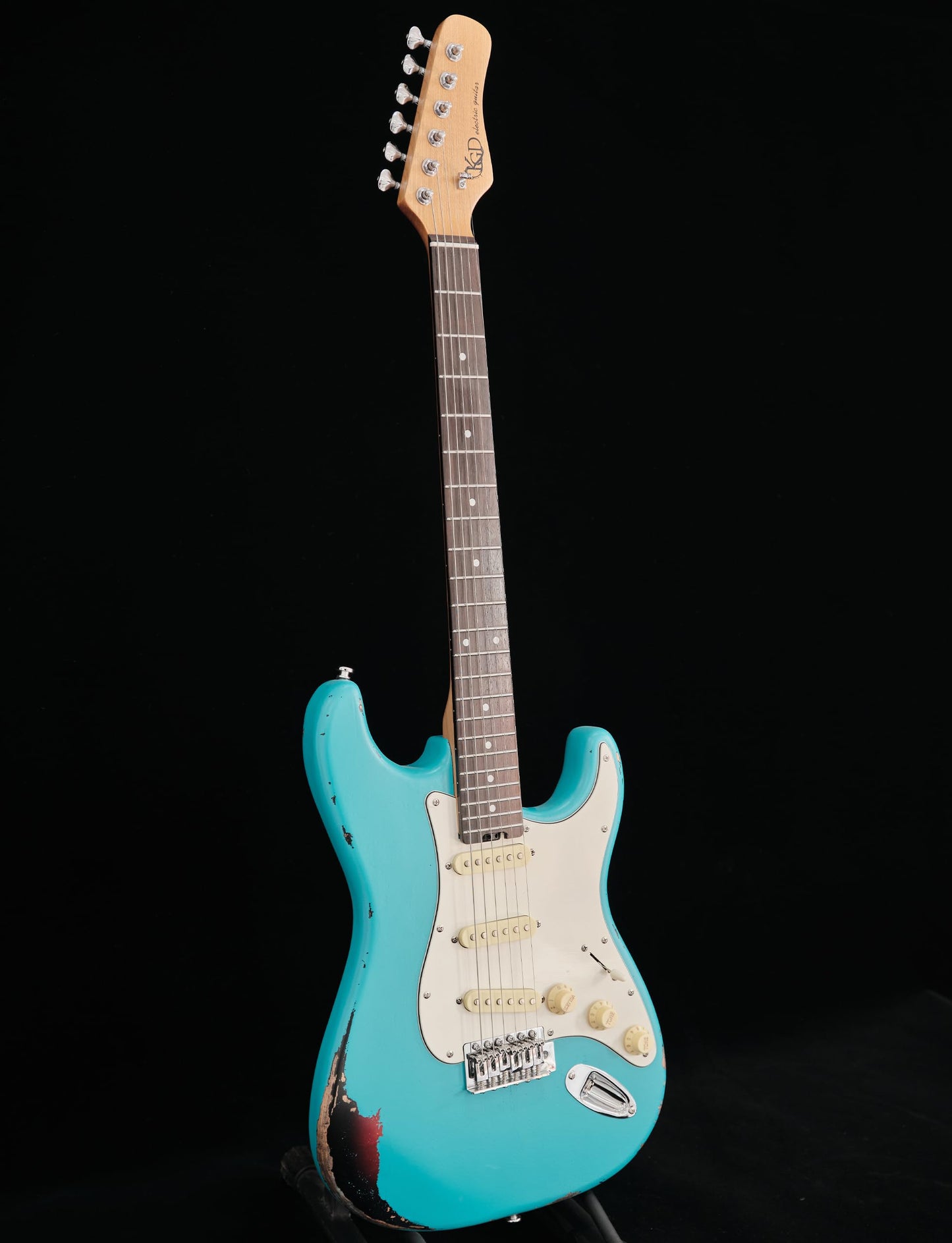 KGD Relic Electric Guitar,Roasted Maple Neck and Rosewood Fingerboard,Bone Nut,6-String Relic Guitar,Professional/Full Size/Electric Guitars for Adults