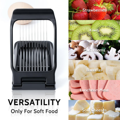 Sopito Heavy Duty Stainless Steel Wire Egg Slicer for Hard Boiled Eggs & Strawberry Other Soft Food, Black