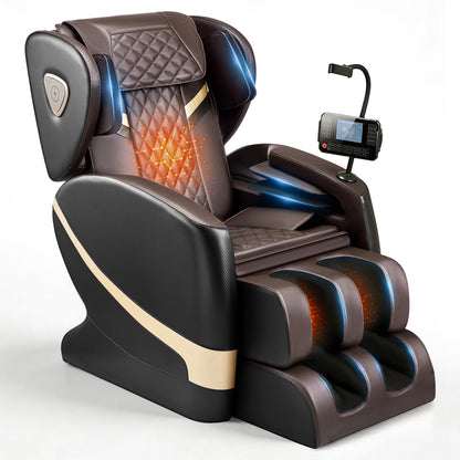 VEVOR Massage Chair, Zero Gravity Full Body Massage Chair with 10-Point Rollers, 5 Automatic Modes, 8 Airbags, Waist & Leg Heating, Bluetooth Speaker, Touchscreen Control, for Home and Office Use