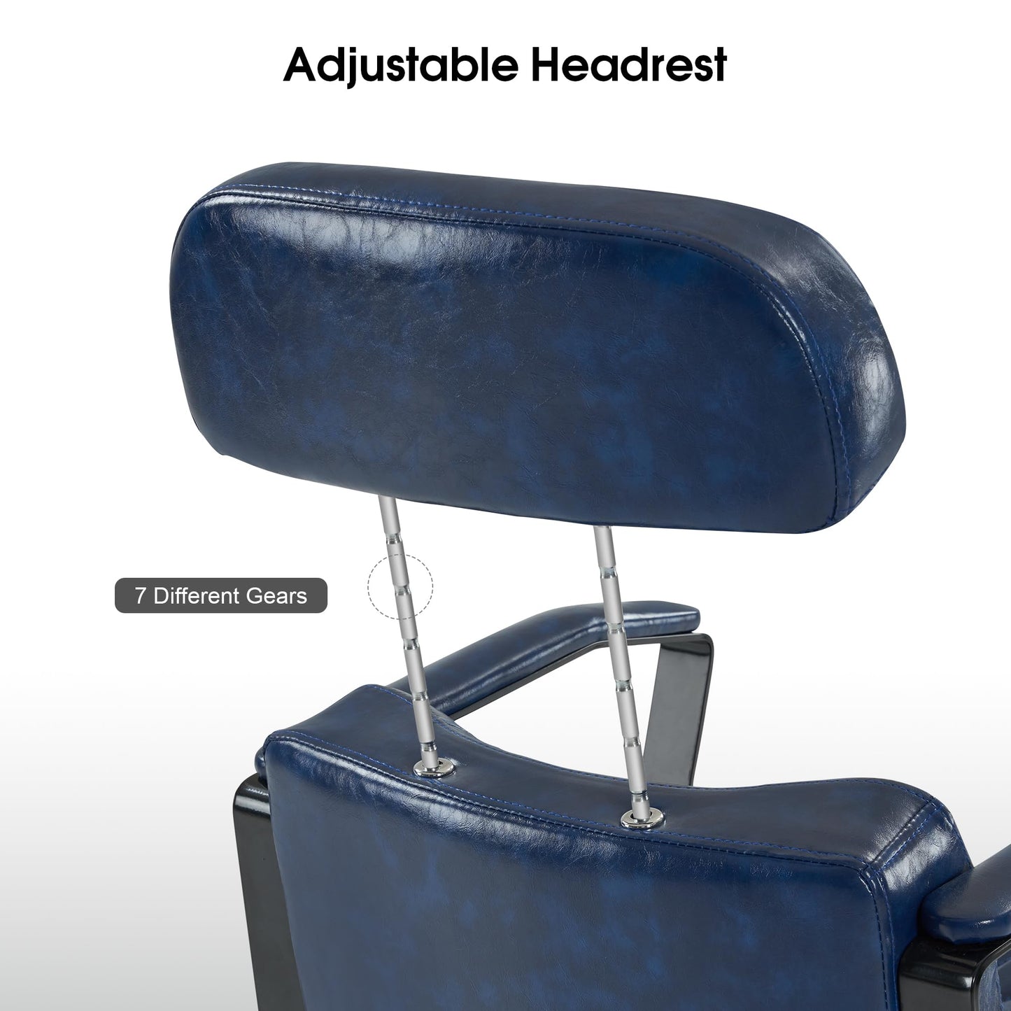 BarberPub Classic Barber Chair, 440Lbs Hydraulic Pump Manual Recliner Salon Chair for Hair Stylist, Home&Beauty Salon, Barbershop, Salon&Spa Equipment 3068 (Blue)