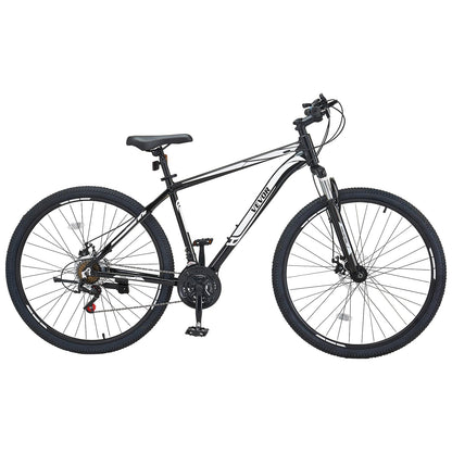 VEVOR Mountain Bike, 29 inch MTB Bicycle with Front Suspension, 21 Speeds Shimano Twist Shifting, Dual Disc Brakes, Aluminum Alloy Frame, for Men/Women