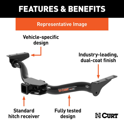 CURT 13524 Class 3 Trailer Hitch, 2-Inch Receiver, Select Toyota RAV4, Black