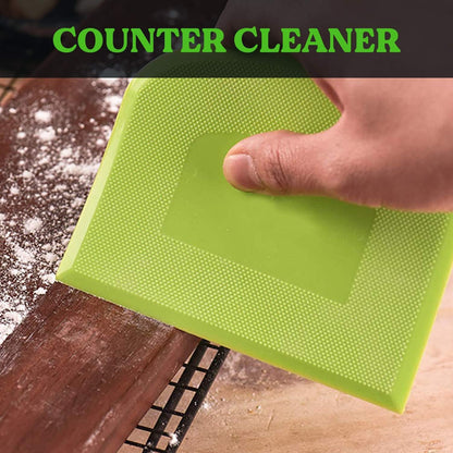 SURDOCA Dough Scraper Bench Scraper - 3P 8.3x5.5" Plastic Flexible Bowl Scraper, Sharp Edge & Angles Cake Scraper. Non-Slip Bakeware Decorating Tools Sculpting & Modeling Tools - Green+Blue+White