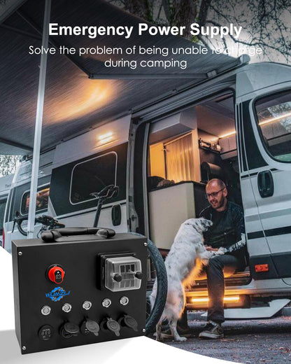 12/24V Control Hub Includes Switches Fuse Box Voltmeter USB Ports Cig Socket, Camping Electrical System Centre for Camper RVs Pickup Trucks 4WD Canopy Caravan, Battery Power Control Box
