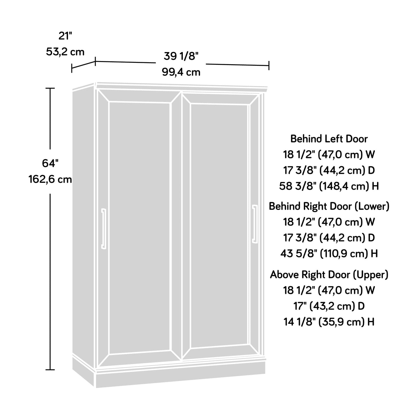 Sauder Homeplus Wardrobe Cabinet with Sliding Doors, Dakota Oak Finish
