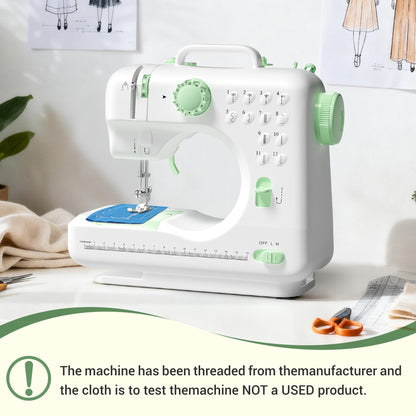 Verdanika Beginner Sewing Machine, 12 Built-in Stitches with Foot Pedal, 2-Speed Control, Portable Mini Sewing Machine for Home Travel Use & Sewing Enthusiasts (green)
