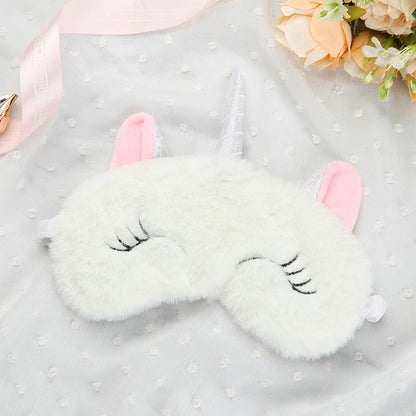 Cute Animal Sleeping Mask Soft Plush Blindfold Cute Rabbit Panda Koala Eye Cover Eyeshade for Kids Teens Girls Women (Flamingo)