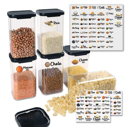 Indian Kitchen Labels Set, 48 Labels, Spice and Pantry Organization Stickers, 1.2 Inch Width