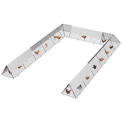 236.2" x 157.5" x 24.2" Chicken Tunnels for Yard, Portable Chicken Coop with Corner Frames, 2 Sets, Easy Installation, for Chickens, Ducks, Rabbits