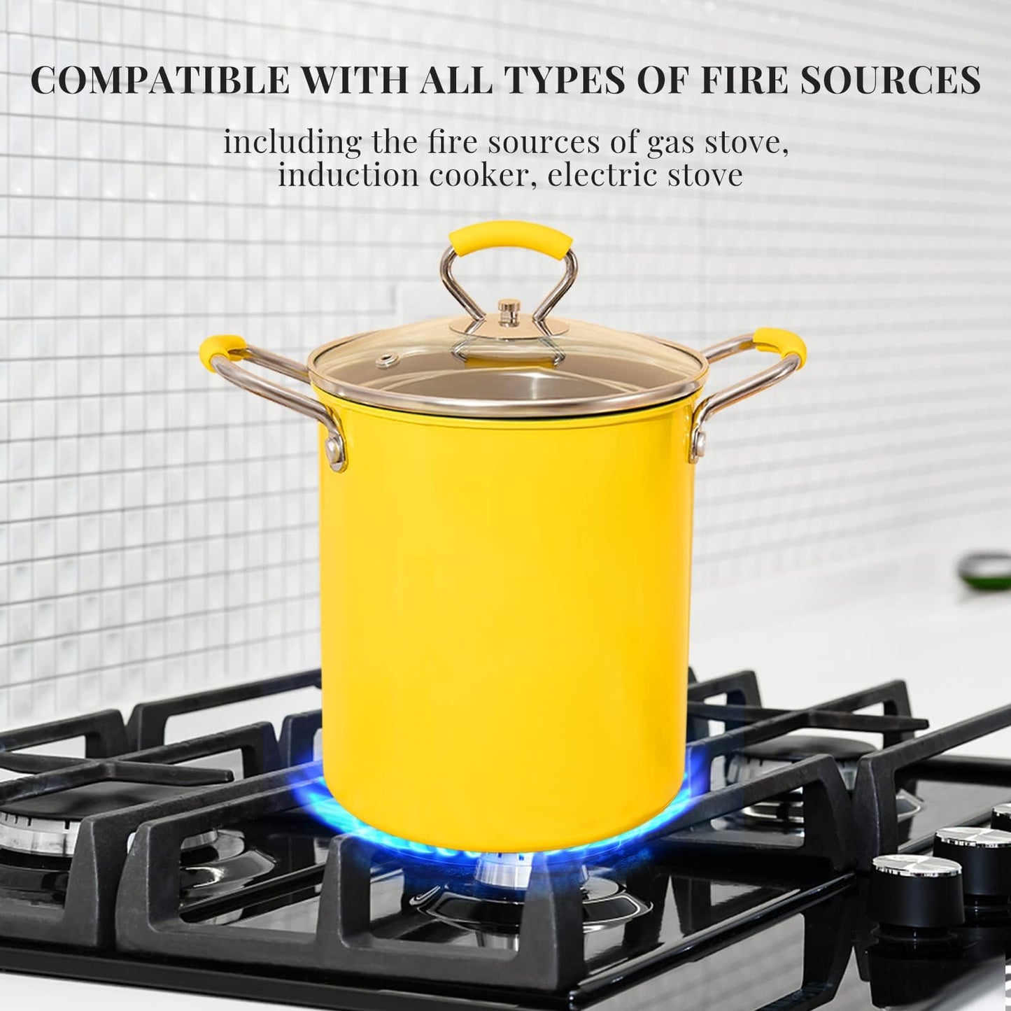 PARACITY Small Deep Fryer Pot with basket, Mini Deep Oil Fryer with Anti-scalding Silicone Handle, 304 Stainless Steel Gadgets for Home, Tempura Chips, Fries, Fish, and Chicken(3.2QT/3L)