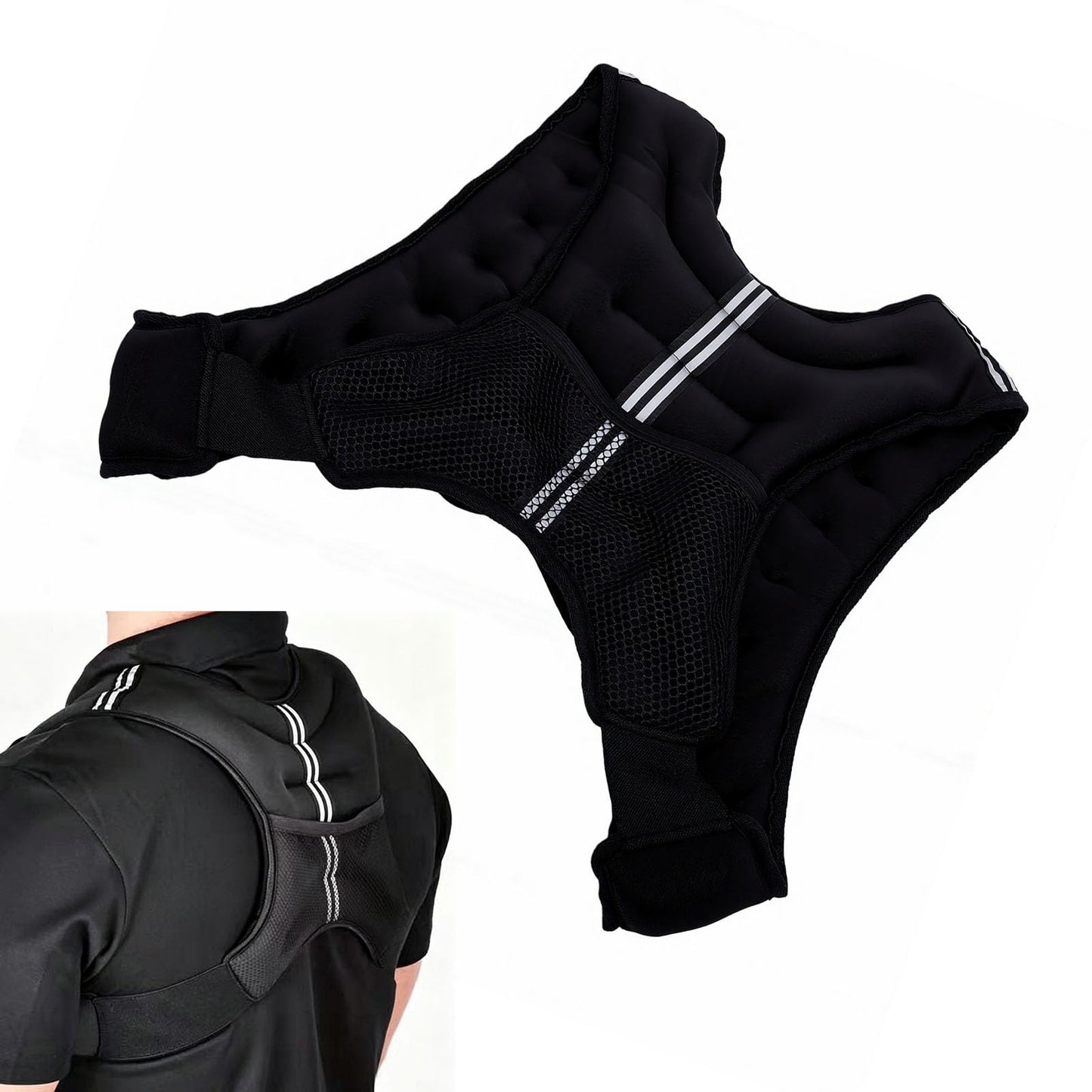 Luocute Weighted Vest, Adjustable Neoprene Body Weight Vest with Reflective Stripe for Men Women Strength Training Running Workout Jogging (5KG)