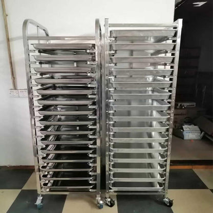 GenSDH Commercial Mobile Sheet Pan Rack, 9/15/18-Tier Bakery Rack, Heavy-Duty Food Tray Cooling Cart for Cooking & Baking, 400Kg Load Capacity