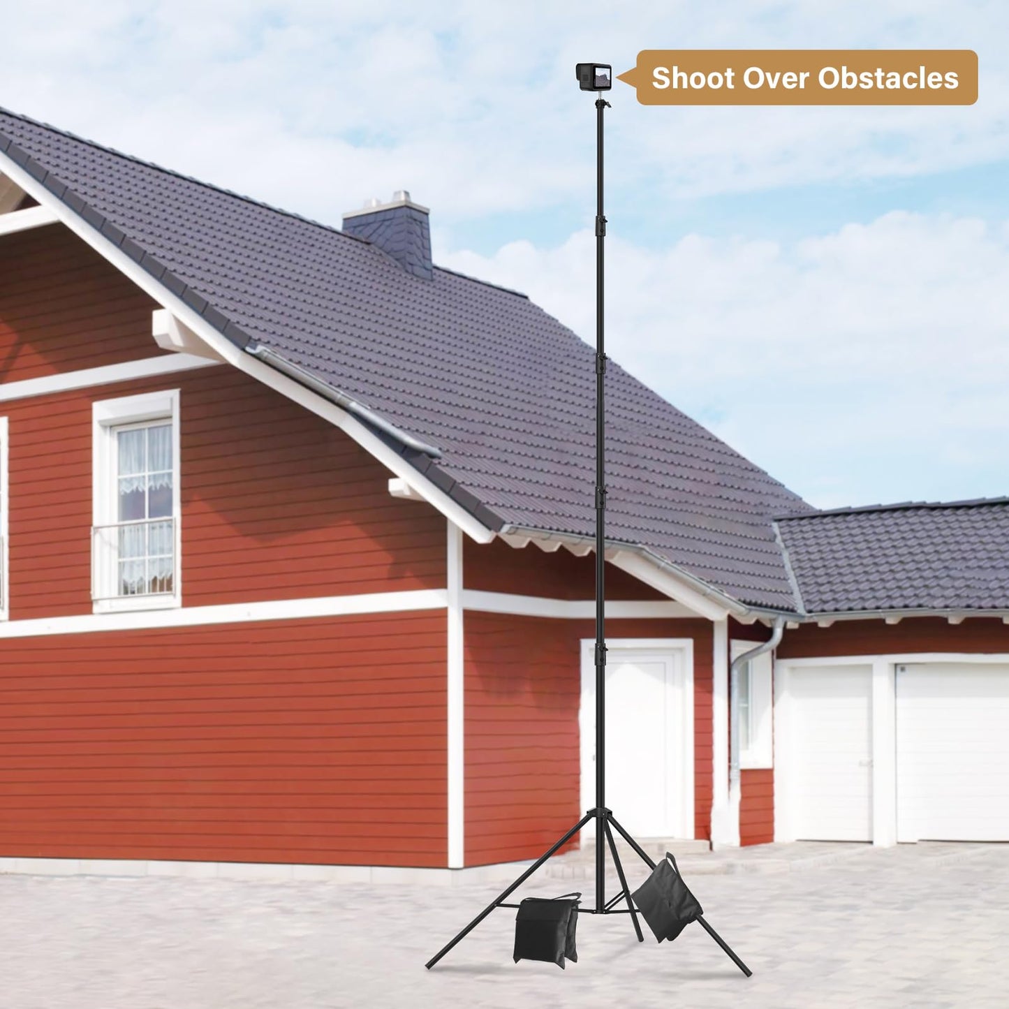 20 FT Extreme Tall Tripod Video Camera Sports Tripods Stand Telescoping Light Stand with 3 Sandbags, Carry Bag & 1/4" 3/8" Screw Adapter, Sky High Tripod for Studio, Indoor, Outdoor Photography