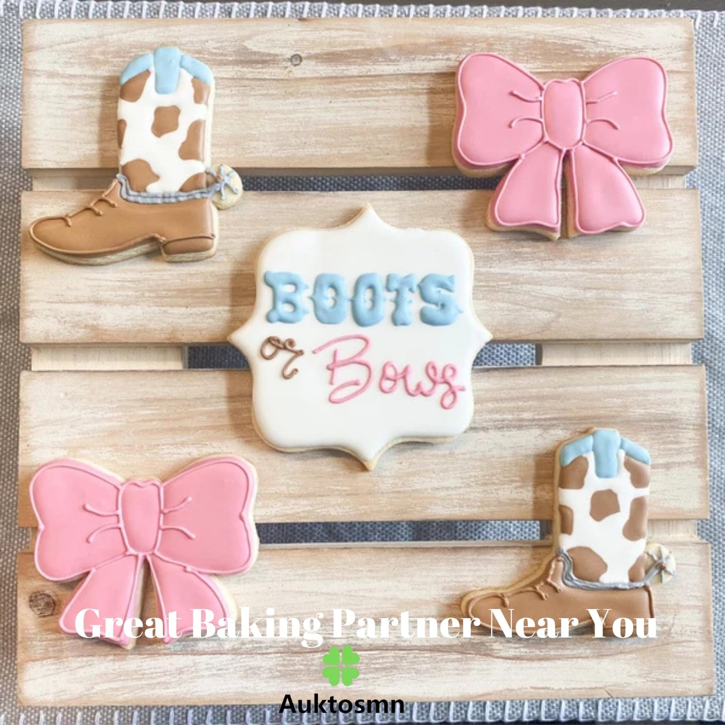 Auktosmn Bow Cookie Cutter Set-Size 3.78" 3.0" 2.2"-3 Pieces-Dishwasher Safe - Metal Cookie Cutter for Baking - Perfect for Baby Shower, Birthday, Wedding, and Holiday Cookies