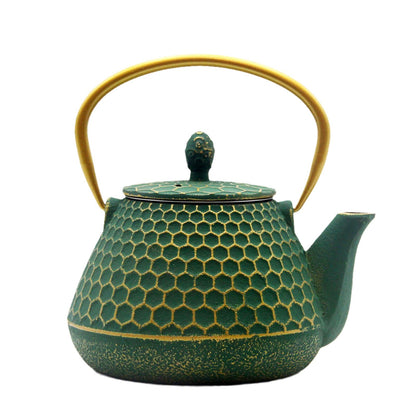 Cast Iron Tea Kettle, Japanese Tetsubin Teapot Coated with Enameled Interior, Durable Cast Iron Teapot with Stainless Steel Infuser for Stovetop Safe(1000ml/34oz)