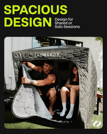 SAUNABOX® XL 2 Person Steam Sauna Tent | Portable Home Sauna Box for Indoor & Outdoor Use | SmartSteam Bluetooth Control | Compact, Quick-Setup & Hygienic for Detox, Relaxation & Recovery