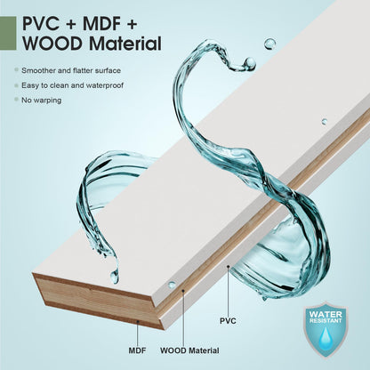 36in x 84in Sliding Barn Door with 6.6FT Barn Door Hardware kit & Handle Included, Solid MDF Wood Slab Covered with Water-Proof & Scratch-Resistant PVC Surface,Simple DIY Assembly,Chevron Pattern