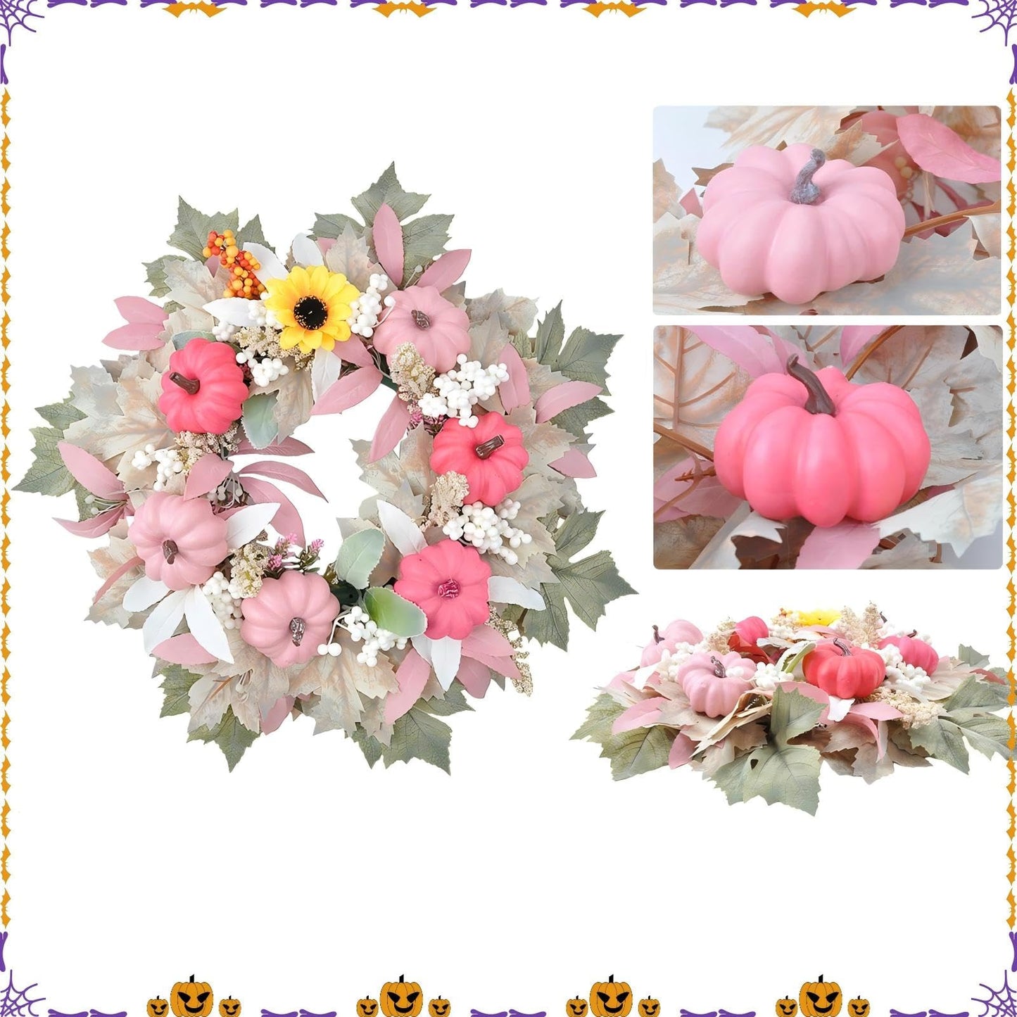 iToids Pink Pumpkins Halloween Decor, 16Pcs Pink Fall Decorations for Home Mini Pumpkins for Thanksgiving Party Table Centerpiece Decorations Autumn Festival Party Supplies