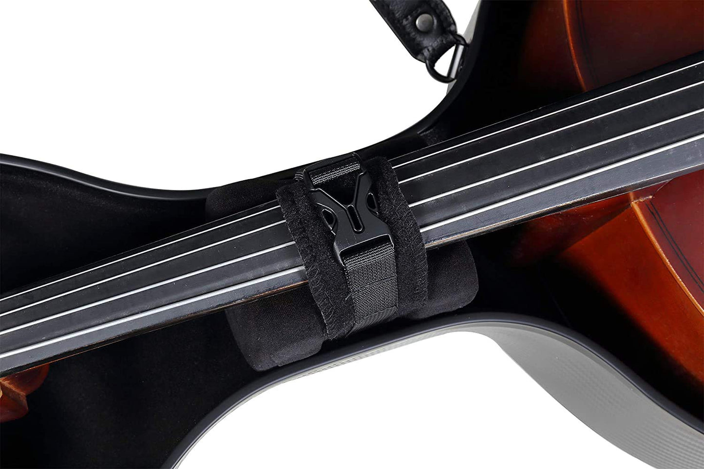 Crossrock Poly Carbon Cello Case for 4/4 Full-Size | Matte Black Finish, Black Velvet Interior, Wheels & Bow Storage – Durable Lightweight Hardshell