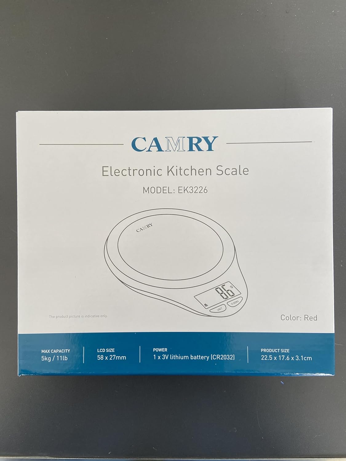 NUTRI FIT Digital Kitchen Food Scale, Large Stainless Steel Platform for Baking and Cooking, Red