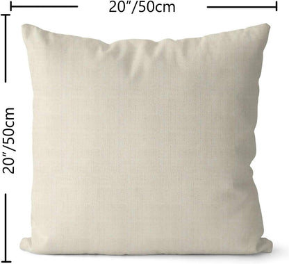 Decorative Linen Throw Pillow Covers, Set of 2 Couch Cushion Covers with Zipper, 20x20 Inches for Living Room