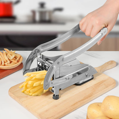 YENXIKU Premium French Fry Cutter & Potato Slicer – Stainless Steel Vegetable Cutter with 1/2 & 1/3 Inch Blades for Fries, Potatoes, Chips & Carrots (1-Pack)