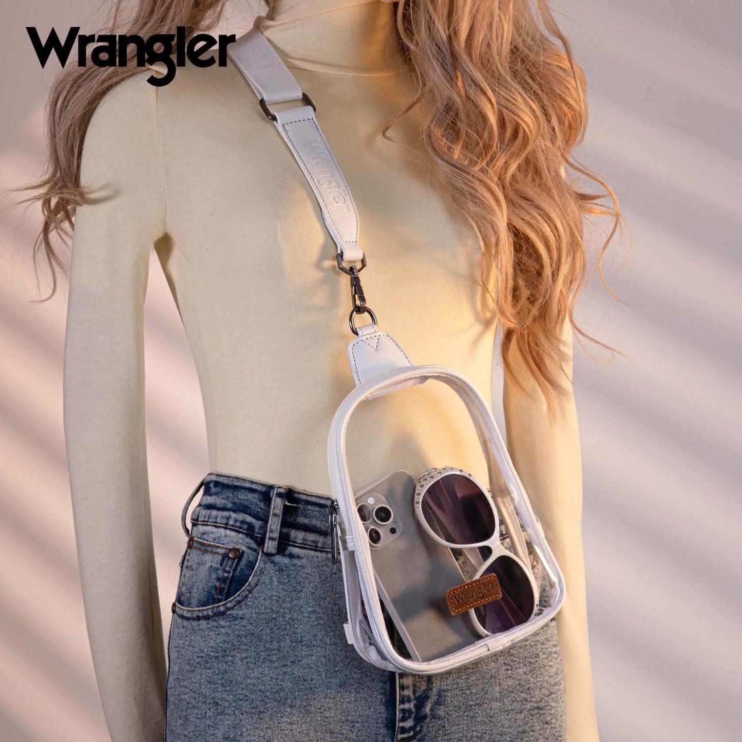 Wrangler Crossbody Clear Sling Bags for Women Stadium Approved Cross Body Purse for Sports Events Concerts