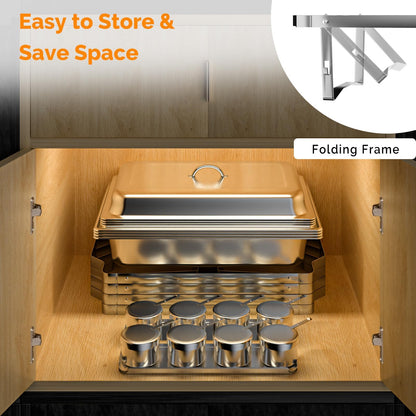 Bonnlo Chafing Dishes for Buffet, 8 Pack 9 QT Stainless Steel Chafing Dish Set, Food Warmers for Parties, Safe Rolled Edges, Dual Hooks, Stackable for Catering, Weddings