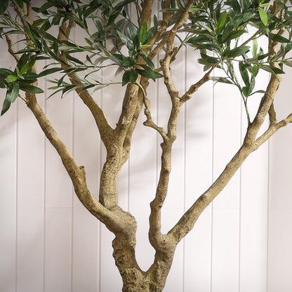 Verinatural Olive Tree Artificial Indoor, 8FT Tall Faux Olive Tree with 18in White Planter, Artificial Plants with Natural Wood Trunk and Lifelike Fruits for Home Office Decor,VN205