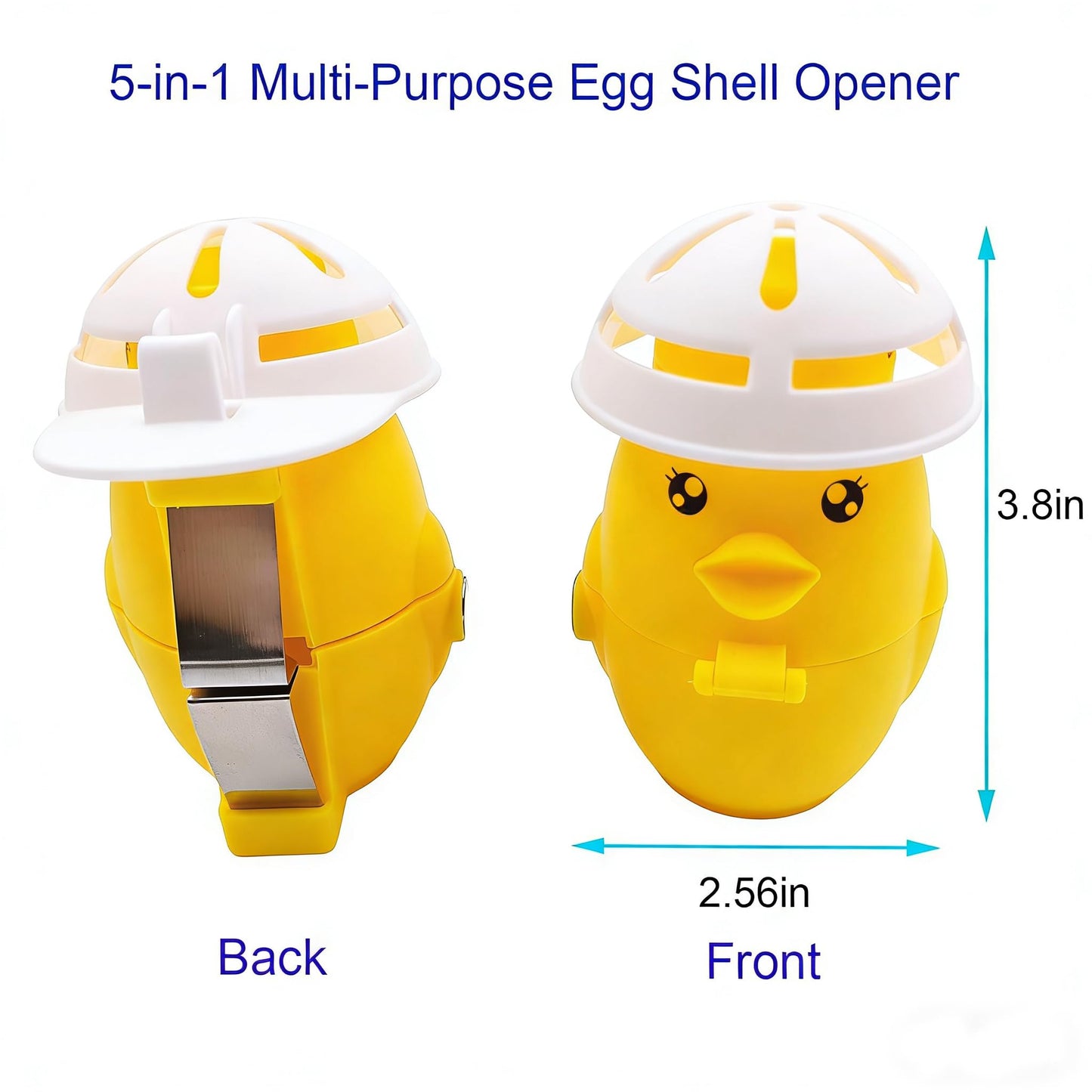 5-in-1 Multi-Purpose Egg Shell Opener,Fridge Magnets,Egg Separator for Raw Eggs,Egg Piercer,Egg Cracker,Hard Boiled Egg Peeler with Safety Lock for Kitchen Home Patent Design 1PC