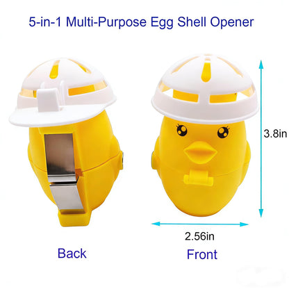 5-in-1 Multi-Purpose Egg Shell Opener,Fridge Magnets,Egg Separator for Raw Eggs,Egg Piercer,Egg Cracker,Hard Boiled Egg Peeler with Safety Lock for Kitchen Home Patent Design 1PC