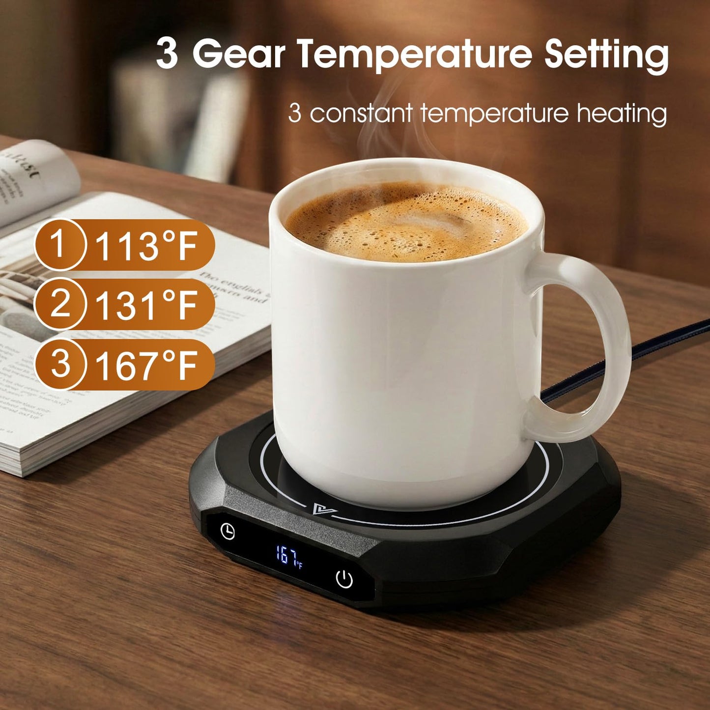 ZenthermoRui 2026, Best Mom Ever Coffee Mug Warmer from Daughter Son, Electric Cup Warmer with Smart 1-12H Timer & 3 Temps, Fast Heating Beverage Warmer for Desk, Tea, Cocoa