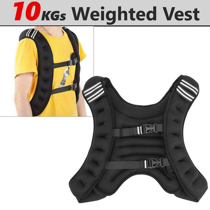 ZAICOLER 10kg Exercise Weighted Vest, Adjustable Buckle Widened Shoulder Straps Strength Training Jacket with Iron Granules for Workout Fitness Strength Training Running Walking