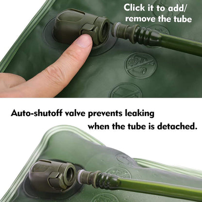 Hydration Bladder, 3L Water Bladder for Hiking Backpack, BPA-Free Leak Proof Water Reservoir Storage Bag, Water Pouch Hydration Pack Replacement for Camping Cycling Running, Military Green