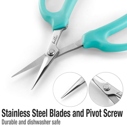 Beaditive Culinary Herb Scissors - Compact 6.5-Inch Stainless Steel Kitchen Scissors - Dishwasher Safe - Sharp Tip for Snipping Fresh Herbs