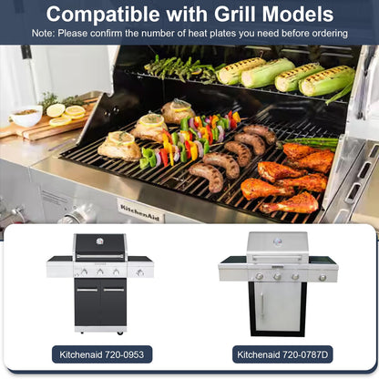 Criditpid Grill Replacement Parts for Kitchenaid 720-0953 720-0787D 3 Burner Gas Grill, Grill Grates, Heat Plates, Burner Tubes Kit for Kitchenaid 720-0953 Grill, for Kitchen Aid 720-0787D Home Depot.