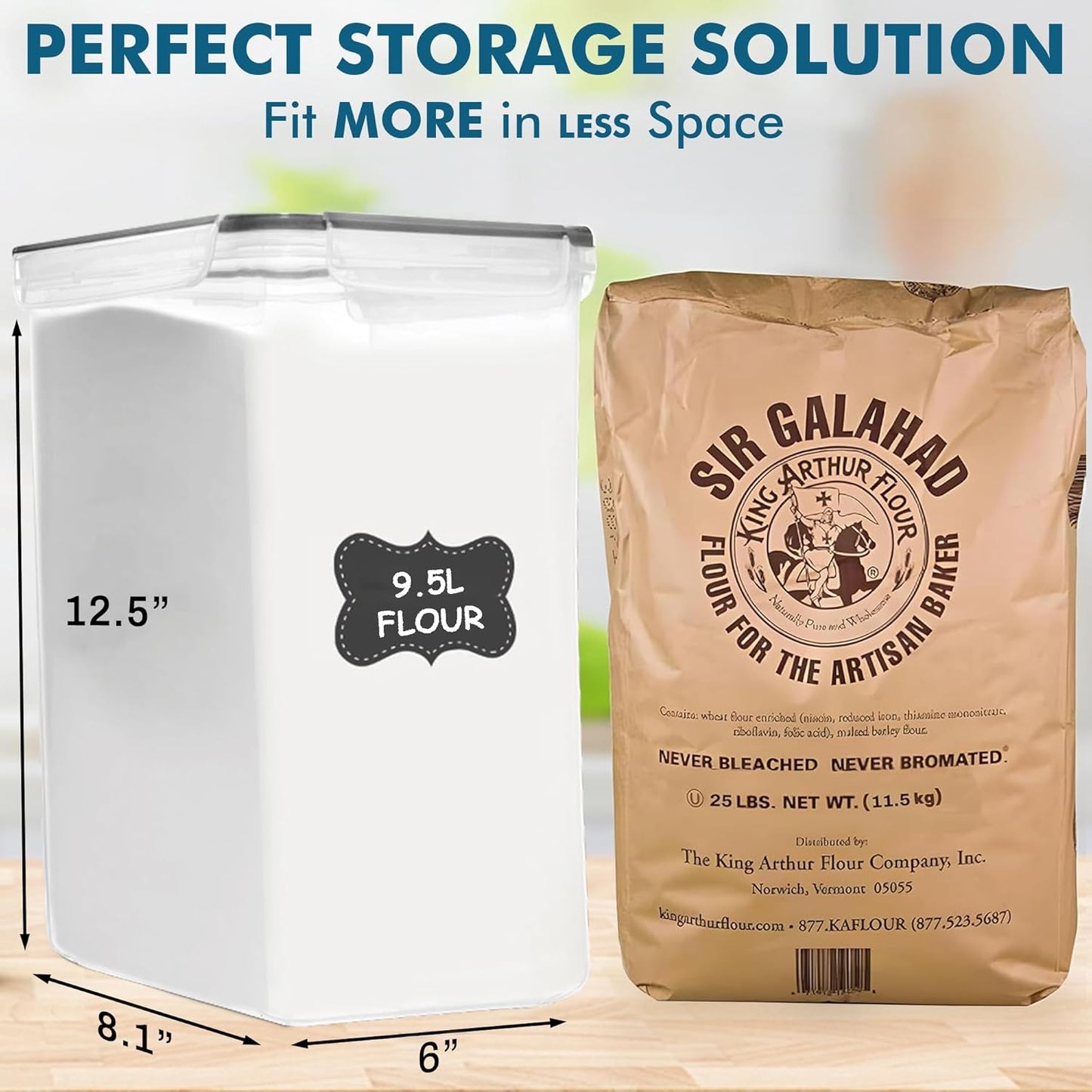 2 (9.5L 321 Oz) Shazo PC | Extra Large Bulk Food Storage Containers with Airtight Lids for Flour, Sugar, Rice, Cereal