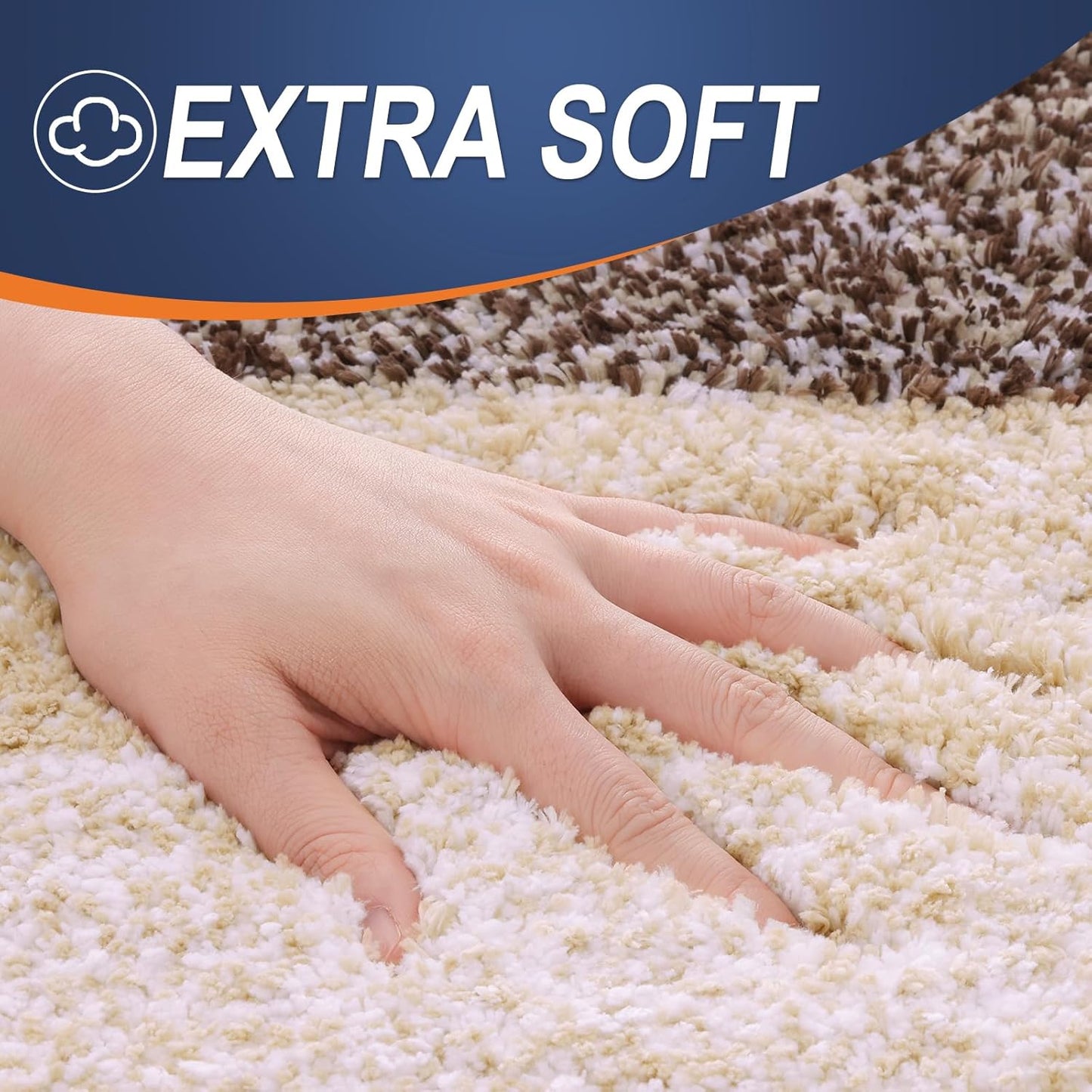 OLANLY Large Bathroom Rugs - Extra Soft Microfiber Mat 50x30 | Quick Dry, Rubber Backing, Brown