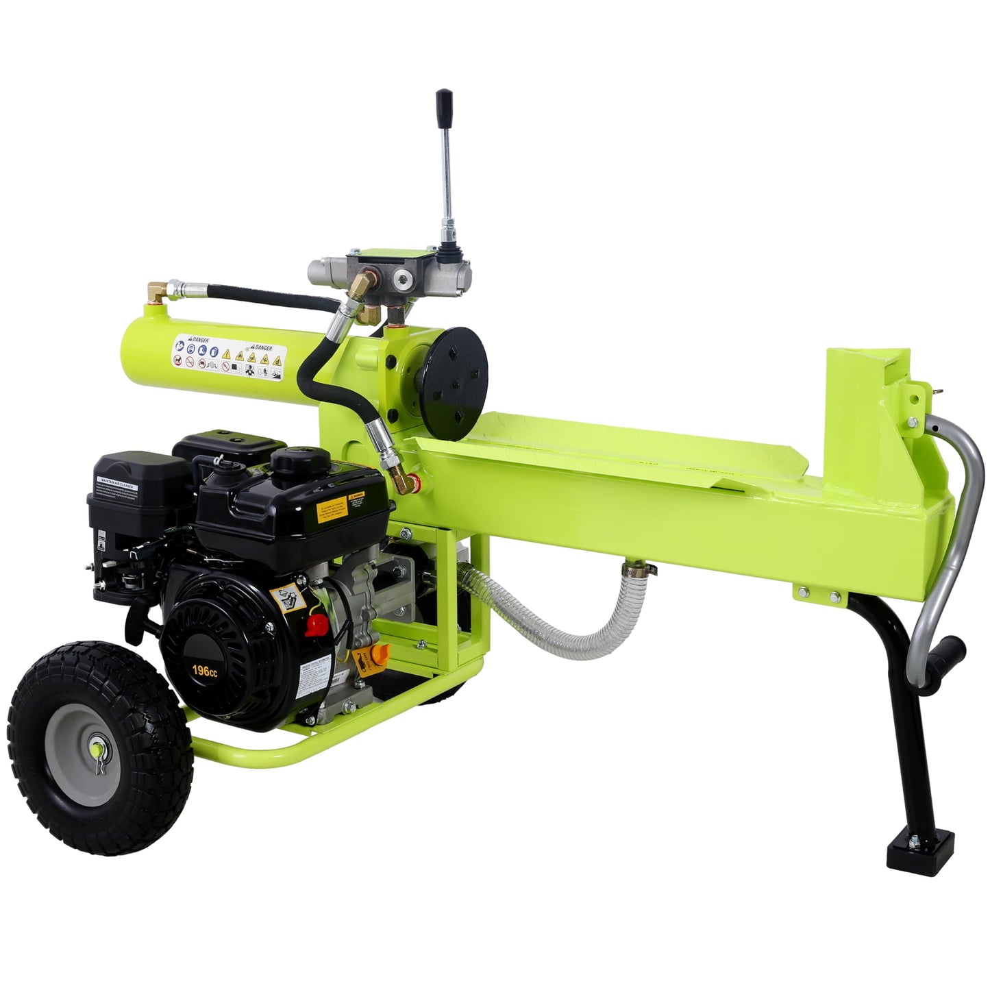 JUXEVY 20 Ton Portable Gas Powered Log Splitter with 7HP Engine and Auto Return Ram System, Heavy Duty Steel Firewood Wood Splitter for Forestry Harvesting, 8.0-Second Cycle Time, Green